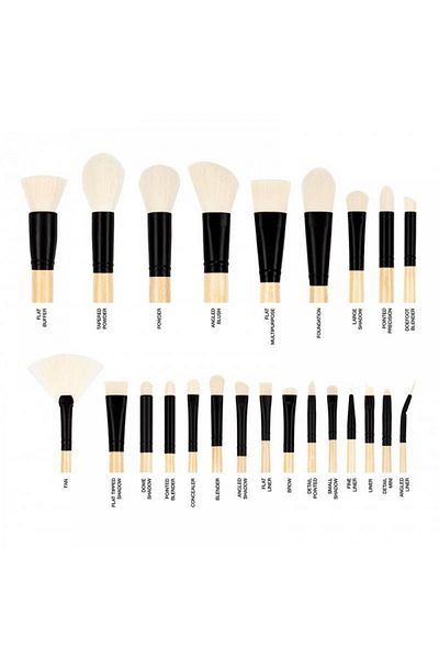 Coastal Coastal Sense Elite Makeup Brush Set with Case, Beige - 24 Pieces