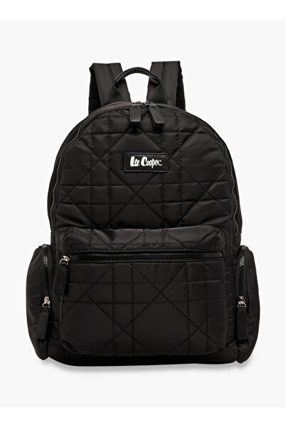 Lee Cooper Quilted Backpack with Adjustable Shoulder Straps and Zip Closure - 16x32x41 cm