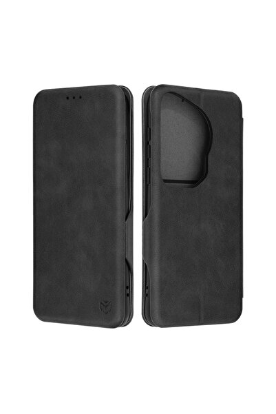 Techsuit Husă pentru Huawei Pura 70 Ultra - Portofel Sigur Plus - Negru