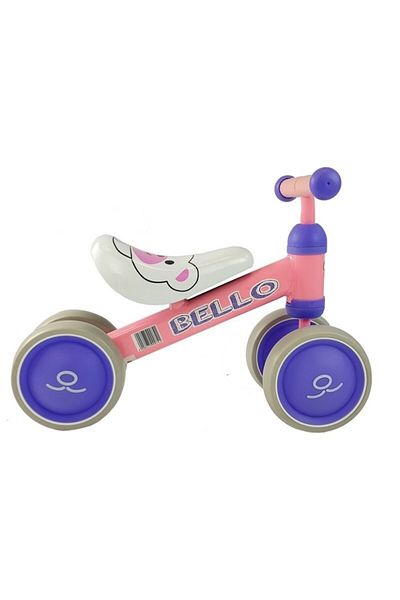 LeanToys Children's balance bike with double wheels, Pink Bello MCT 5262