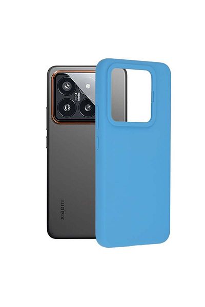 Techsuit Husă pentru Xiaomi 14 Pro - Silicon cu Margini Moale - Albastru Denim