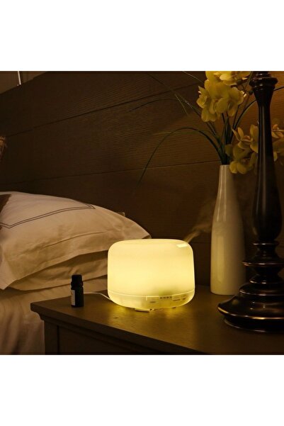 LittleDomi Difuzor de aromaterapie, umidificator cu ultrasunete, lumină de noapte cu telecomandă, 500 ml, 16 ore, silențios