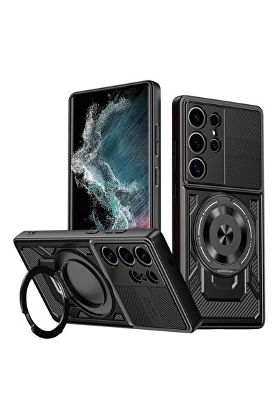 SKYDDAR INNOVATION Husă pentru Samsung Galaxy S22 Ultra 5G, RuggedCam, inel m...