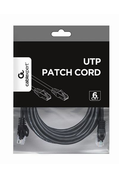 Cablexpert | Patch cord | UTP Cat6 | PVC AWG 26 (7 x 0,15 mm drut) | 5 m | Czarny