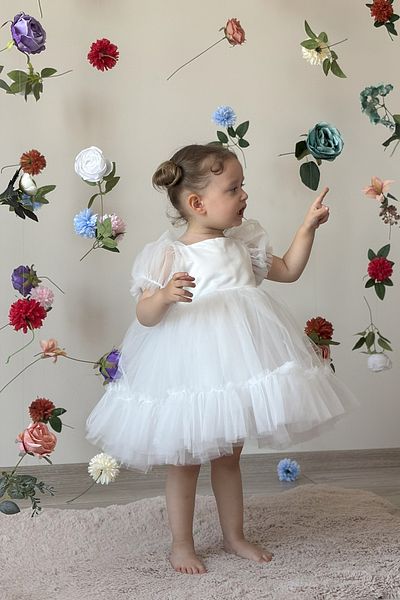 ALYRA Baby Girl Dress Tulle Tutu Fluffy Birthday Party Wedding Special Occasion Bow Girls Kids Evening Dress Clothes