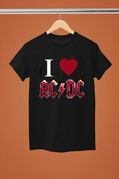 MAGORS تيشيرت ACDC مطبوع من القطن بأكمام قصيرة وقصة عادية