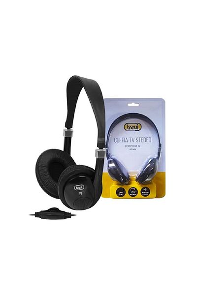 Trevi Foldable Stereo Headphones for TV with 5m long cable, volume on 3.5 mm jack cable