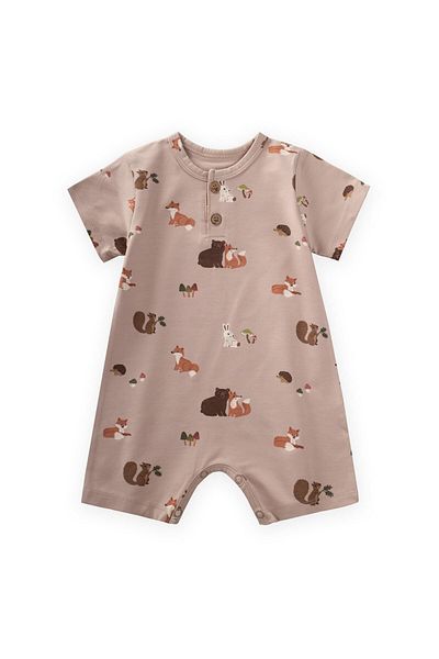 Cigit Patterned Jumpsuit 0-4 Years Mixed Animal Pattern