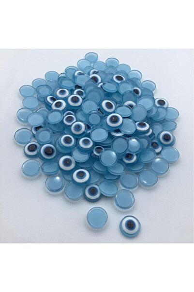 312 KONSEPT Плоска пластмасова бебешка синя мънисто „Зло око“ (8 мм, 1 опаков...