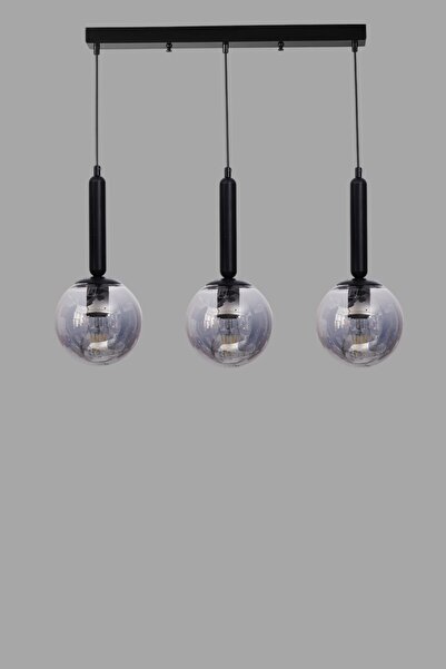 Lumexx SEZGİ 3 LÜ SIRALI SİYAH FÜME CAMLI SARKIT