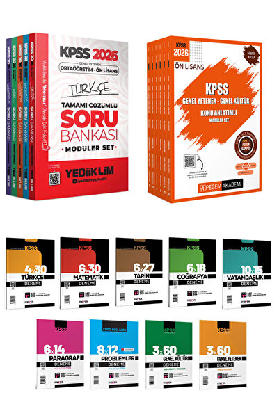 Pegem Akademi Yayıncılık 2026 KPSS Ortaöğretim Önlisans Genel Yetenek Kültür ...