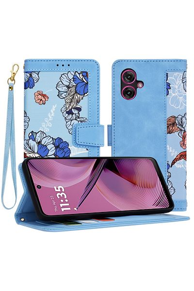 Techsuit Husă Motorola Moto G55 - FlipCraft - Albastru Vibrant