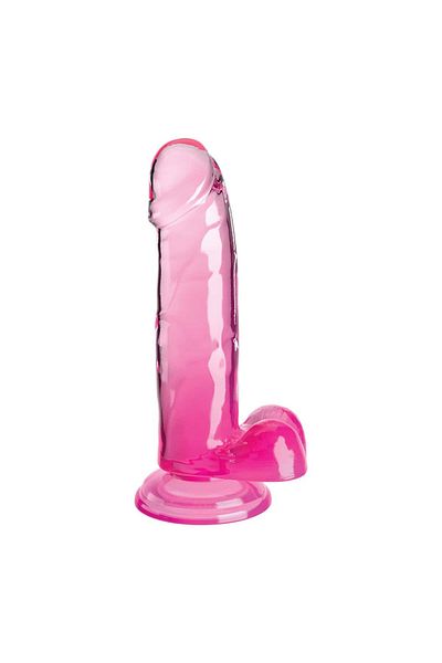 LOVENTA Realistic pipedream King Cock Clear, Translucent, Strong Suction Cup, 7 Inch, Pink