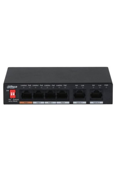 Universal Dahua PFS3006-4ET-60 6 Port 10-100 (4 PoE + 2 FE Uplink Total 60W PoE)