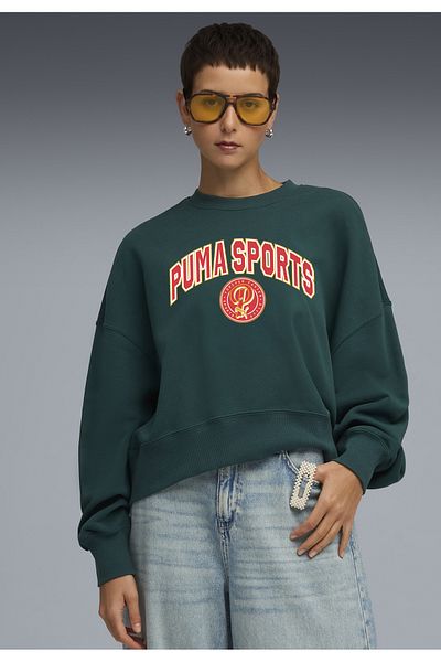 Puma Hanorac Wardrobe Essentials Sports Legacy supradimensionat cu imprimeu grafic pentru femei