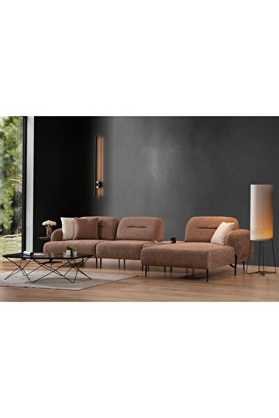 Vivense ELLAS MODÜLER KÖŞE TAKIMI, KREM KAHVE