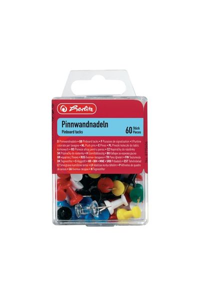 Herlitz Display Pins For Board, Material Metal, 60 Pieces/box