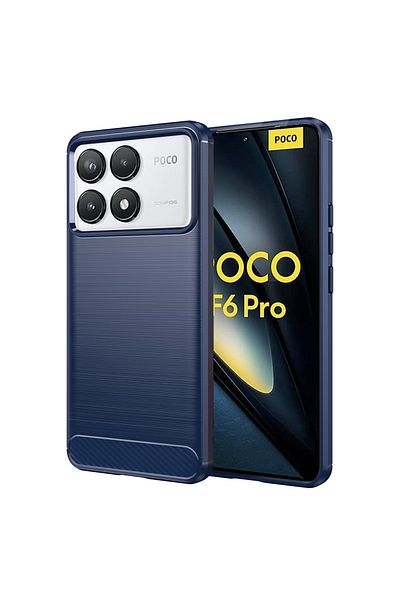 Techsuit Husă pentru Xiaomi Poco F6 Pro - Silicon Carbon - Albastră