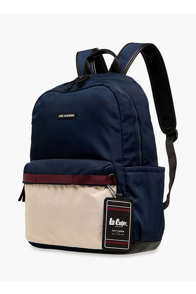 Lee Cooper Lee Cooper Colourblock Backpack with Adjustable Shoulder Straps and Zip Closure - 13x30x41 cm