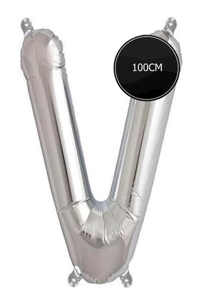 Bp Bizden Pastacılık 100cm Letter V Foil Balloon Silver