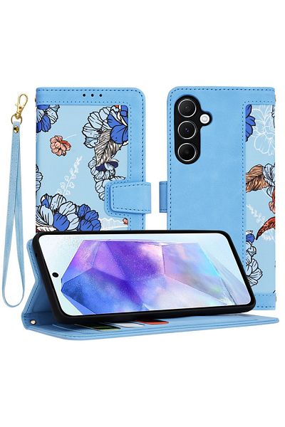 Techsuit Husă pentru Samsung Galaxy A55 5G - FlipCraft - Albastru vibrant