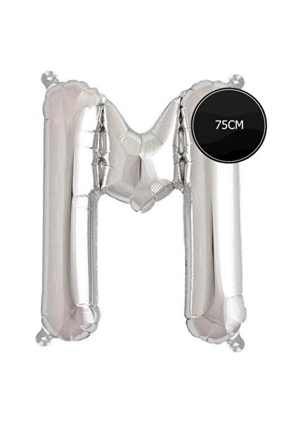 Bp Bizden Pastacılık 75cm Letter m Foil Balloon Silver