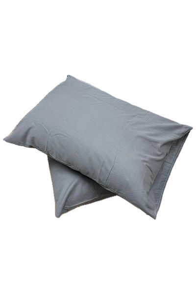Clasy Ranforce 100% Cotton 2 Pieces Pillow Case Plain Anthracite Gray