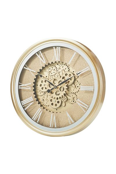 Gift Design Vintage Gold Wall Clock with Rotary Mechanism – Ø50.7 cm