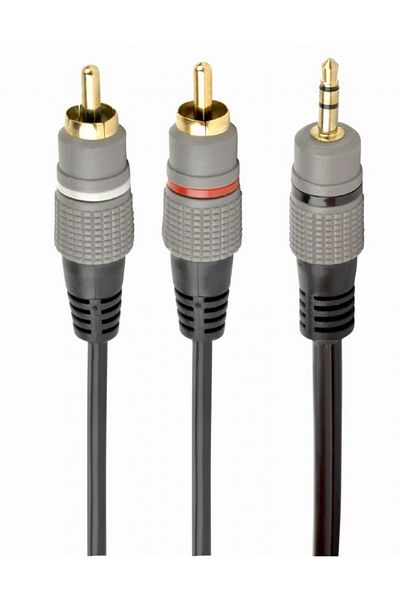 Cablexpert 3.5 mm stereo plug to 2*RCA plugs 1.5m cable, gold-plated connectors |