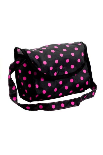 LeanToys Doll stroller, black with pink polka dots MCT 5245