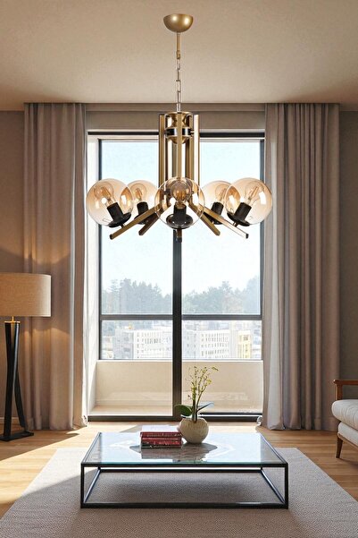 Lumexx Yeni Ruby 5 Li Eskitme Bal Camlı Avize