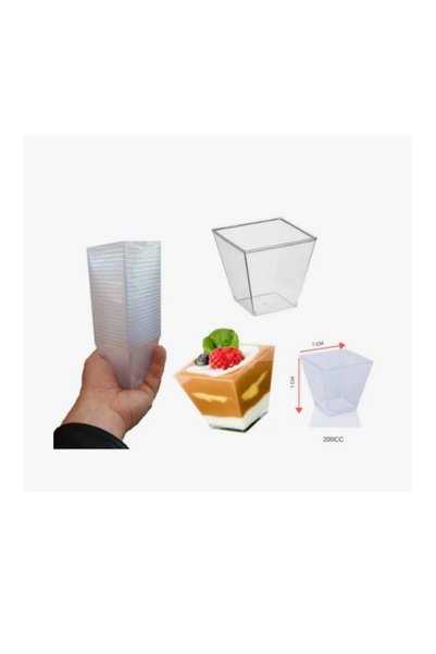 Generic Brand Prism Mica Plastic Square Container Cube Presentation Bowl 200Cc 20 Pieces Mica Prism 7 X 7 cm