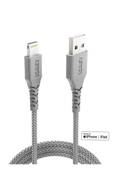 i grey iGrey 3-Pack 1m USB-A to Lightning Cable, MFi Certified, Made in Saudi Arabia, Fast Charging for iPhone 11–14.