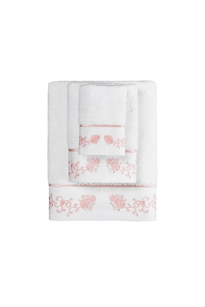 Soft Cotton Soft Cotton Beach Towel, 100% Cotton, White, Embroidered, 85 x 150 cm