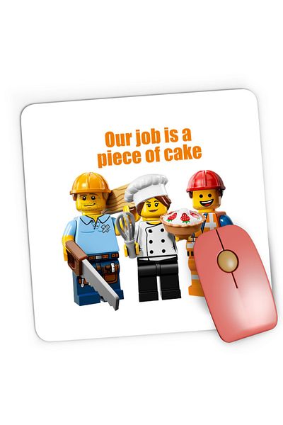 OEM Mousepad Gaming Jobs Piece of Cake Easy Delicious Food, 21x19 см