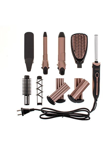 CAMRY Hair styling device 5in1 CR 2024, 50W, Ceramic coating, Black/pink