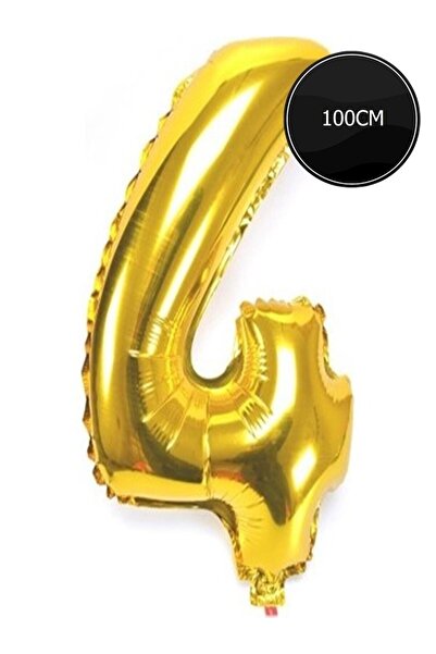 Bp Bizden Pastacılık 100cm 4 Number Foil Balloon Gold