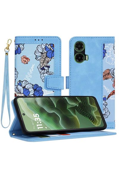 Techsuit Husă Motorola Moto G35 - FlipCraft - Albastru Vibrant