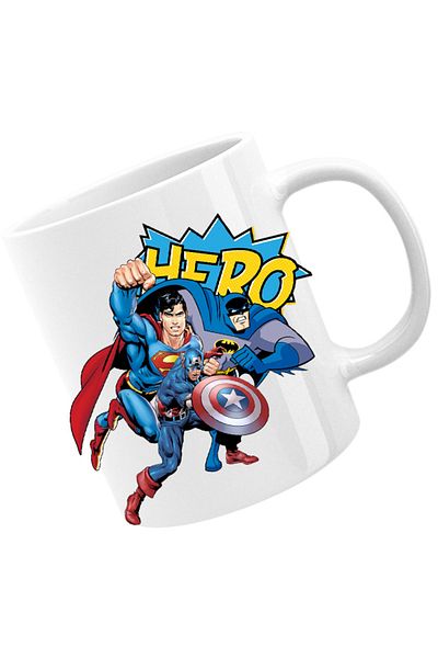 OEM Cana Batman Superman Captain America Save Earth, alba, 330 ml