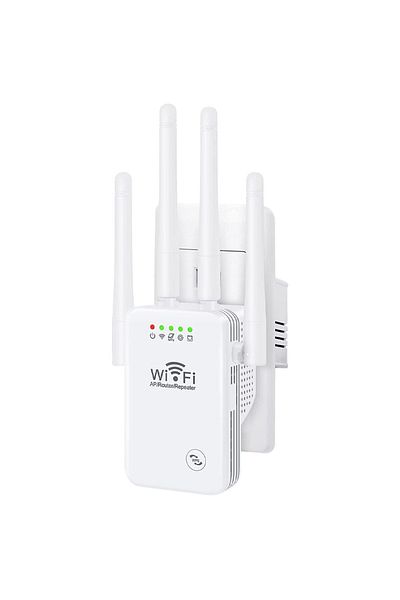 WowStep Wireless Signal Amplifier, WiFi, 4 MIMO Antennas, 2.4 Hz, 300 Mbps, WEP, WPA and WPA2, LAN, White