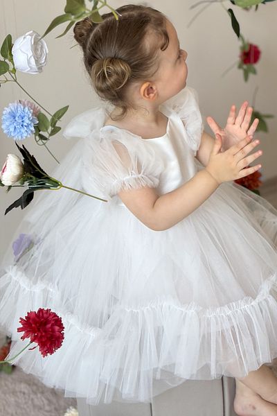 ALYRA Baby Girl Dress Tulle Tutu Fluffy Birthday Party Wedding Special Occasion Bow Girls Kids Evening Dress Clothes
