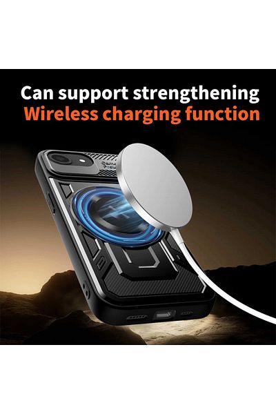 SKYDDAR INNOVATION Case for IPhone 16e, RuggedCam, Shockproof Magnetic Ring, Sticker Set, Gray