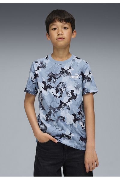 Puma Νεανικό μπλουζάκι Essentials Camo με στάμπα σε όλο το μήκος