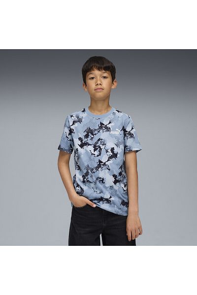 Puma Νεανικό μπλουζάκι Essentials Camo με στάμπα σε όλο το μήκος