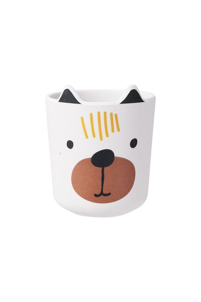Excellent Houseware Melamine children's cup with handles, 77x90 mm, teddy bear design, matte finish, PDAP coating
