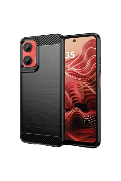 Techsuit Husă Motorola Moto G35 - Silicon Carbon - Negru