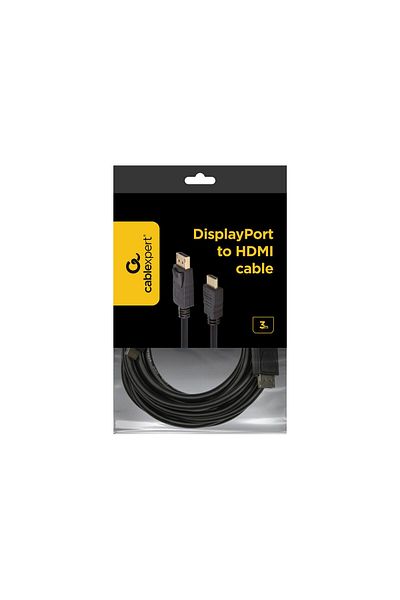 Cablexpert | CC-DP-HDMI-3M | Męski | 19 pin HDMI Typ A | Męski | 20 pin DisplayPort | 3 m