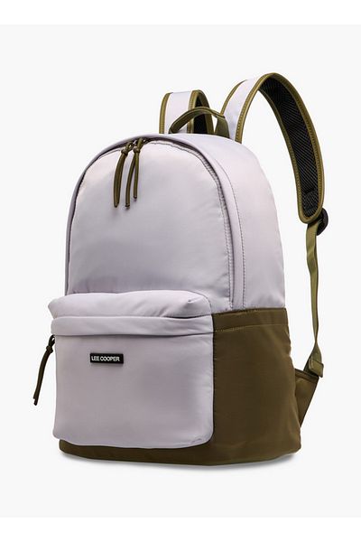 Lee Cooper Colourblock Backpack with Adjustable Shoulder Straps and Zip Closure - 15x30x40 cm