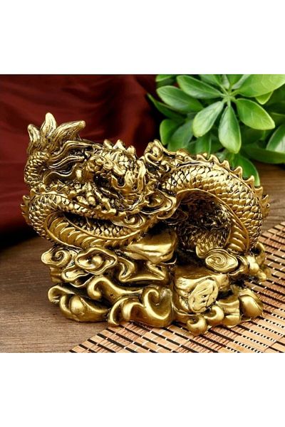 BLA BLA FOAM Golden Dragon on Chinese Coins and Ingots 11X14 CM