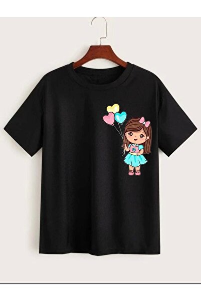 donamod تي شيرت بناتي مطبوع عليه بالونات